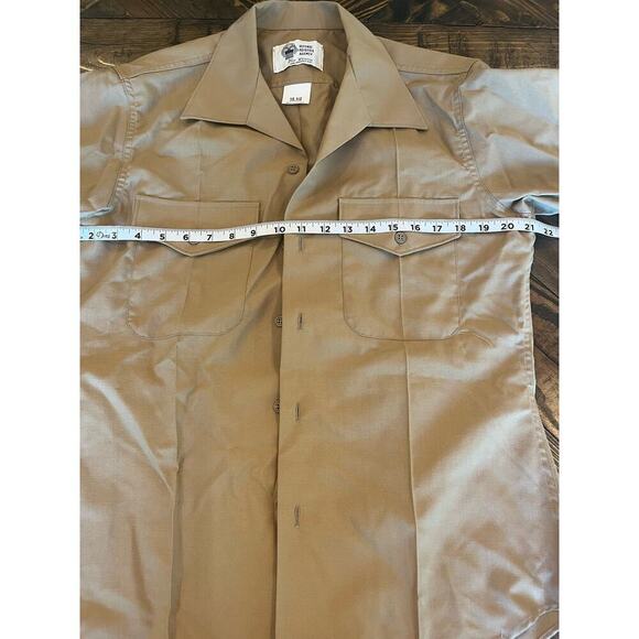 USMC Service Uniform Khaki Dress Marine Short Sleeve Shirt 15.5 Wool Blend Day - Picture 4 of 7